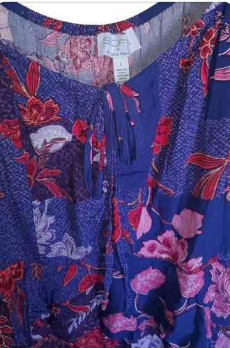 Sofia By Sofia Vergara Sweetheart Midi Dress Blue Pink Multicolor Size L NWT - Picture 4 of 10