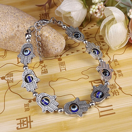 Damenschmuck Tibetisches Silber Armreif mehrfarbig Stein Perle Armband Schmuck - Bild 19 von 48