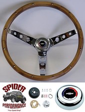 64-66 Impala Caprice Chevy II steering wheel RWB BOWTIE 15" CLASSIC WALNUT WOOD