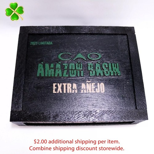 Caja de cigarros de madera vacía CAO Amazon Basin Extra Anejo 2023 8,75" x 7" x 2,25" - Imagen 1 de 10