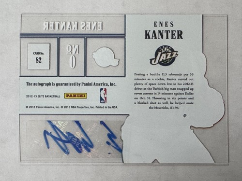 2012-13 Elite ROOKIE INSCRIPTIONS AUTOGRAPH Enes Kanter #82 Kentucky - Utah Jazz - Picture 2 of 2