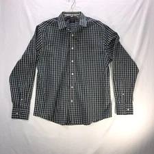 UnTuckit Shirt Mens Large Long Sleeve Button Shirt Blue Checkered Shirt