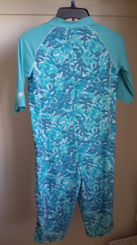 Coolibar Barracuda Traje de Surf Cuello a Rodilla Grande Juvenil Azul Aqua Traje de Baño Usado en Excelente Condición Foto 3 de 4