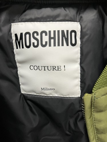 Moschino Logo Zip Up Bomber Jacket Olive Green Size 40 MEDIUM US - Picture 7 of 8