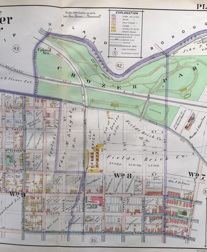 1913 DELAWARE COUNTY CHESTER PENNSYLVANIA CROZER PARK ENGLE ST-LINCOLN ATLAS MAP - Picture 2 of 3