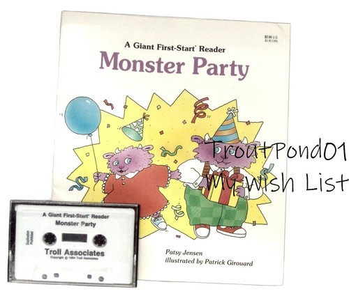 Monster Party Illustrated Children's Book + Audio Cassette Tape Early Reader - Imagen 2 de 3