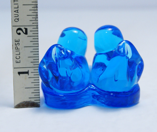 Vintage Bluebirds of Happiness Two Birds on Heart Art Glass Signed Leo Ward 1993 - Picture 5 of 7