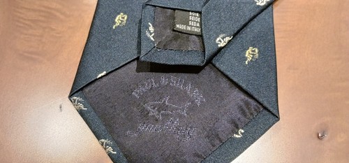 CORBATA PAUL & SHARK, SEDA NATURAL, COLOR AZUL MARINO. - Imagen 2 de 3