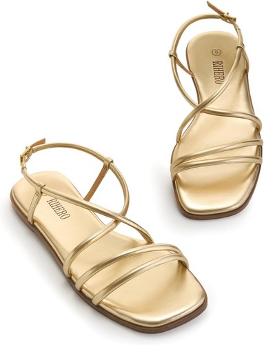 Women Strappy Flat Sandals Ankle Strap Open Toe Casual Summer Thong Sandals - Picture 16 of 31