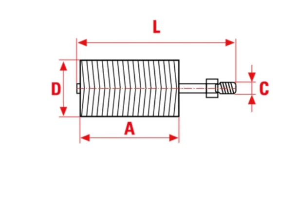 SCOVOLO PER PULIZIA CANNA FUMARIA TUBO STUFA A PELLET D80 IN NYLON BIANCO - Immagine 2 di 2