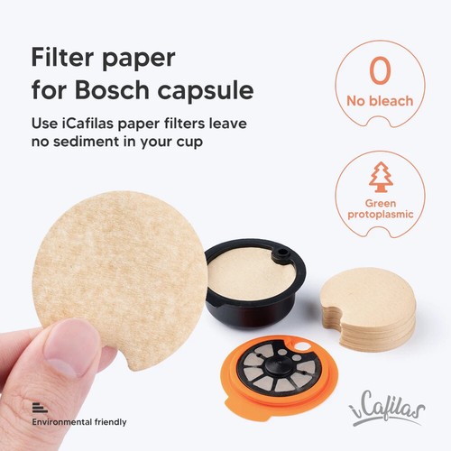 100 Stück Kapselfilter Papier Packungen für Bosch BOSCH-s Tassimo Kaffeemaschine Maschine - Bild 3 von 12