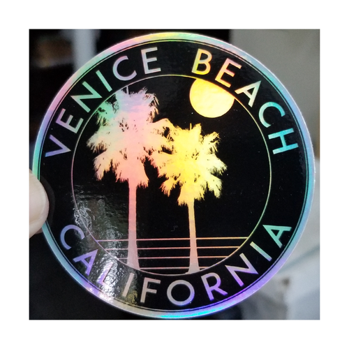 Venice Beach Kalifornien 3" Aufkleber Abziehbild Hologramm Surfen Vinyl holografische Folie - Bild 3 von 3