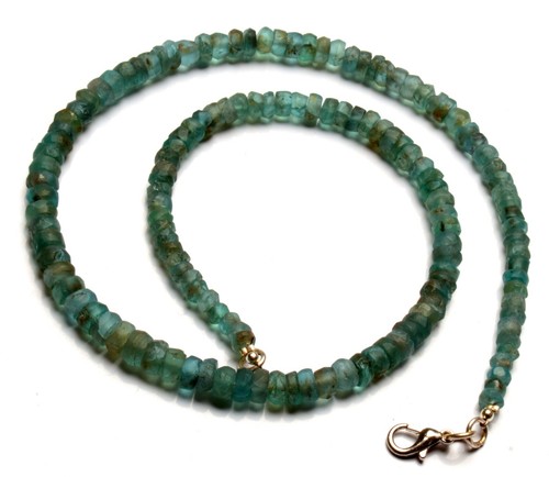 Collar de 16" con gemas de apatita verde natural tamaño de 4 a 6 mm cuentas rondelle sin pulir - Imagen 3 de 8