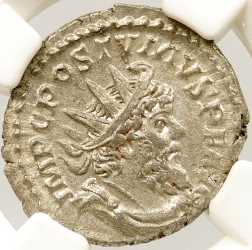 POSTUMUS 266AD Authentic Ancient Roman Billon Silver Coin SERAPIS NGC i121416 - Picture 2 of 4