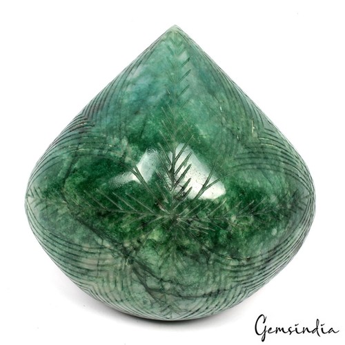1720Ct Natural Green Emerald Pear Shape Carving Earth Mined Museum Size Gemstone - Picture 4 of 6