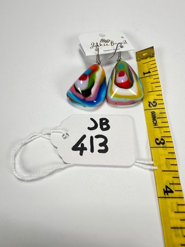 Jackie Brazil "Diamant" Kandinsky Flinstone On Hook Resin Ohrringe (E0700) - Bild 2 von 11