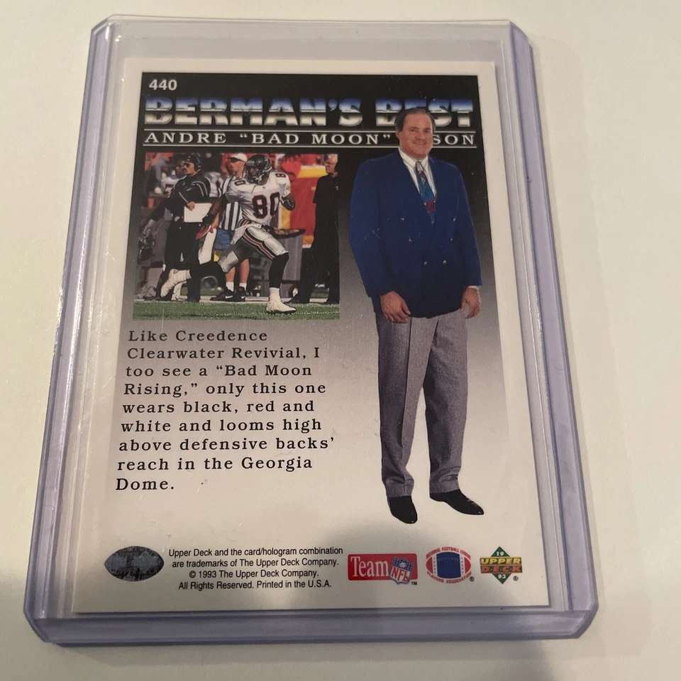 1993 Upper Deck - #440 Andre Rison - Image 2 of 2