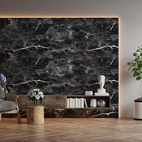 Marble Contact Paper Black Granite Peel and Stick Wallpaper for Countertop - Bild 7 von 7