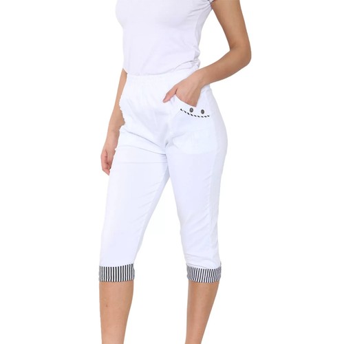 Womens Cherry Berry 3/4 Cropped Capri Pants Stretch Summer Trousers UK 10-22 - Picture 18 of 48