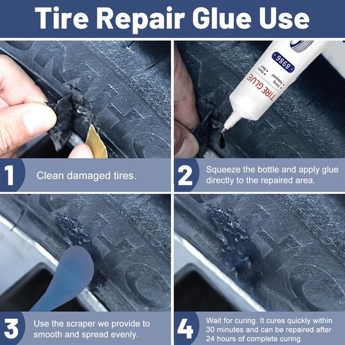 120ml Tire Repair Glue Tire Patch Glue Kit with Tire Repair Nail 24Pcs Tire R... - Picture 5 of 7