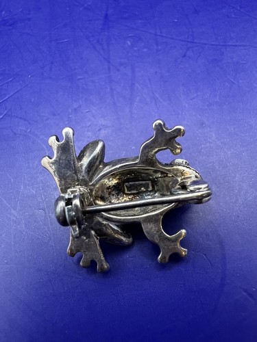 Antique Silver Marquisate Frog Brooch - Picture 2 of 4