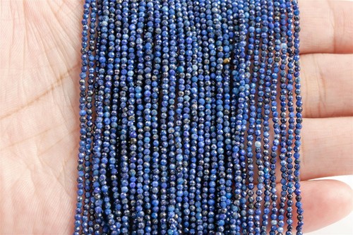 2 mm Echte Natürliche Blau Lapislazuli Klasse A Facettiert Rund Lose Perlen 15,5 Zoll - Bild 3 von 3