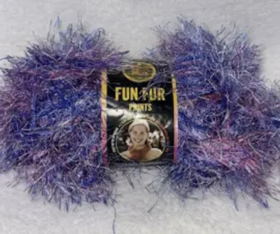 Lion Brand Eyelash Yarn FUN  FUR PRINTS  Fiji   One 1.5 Oz. Skein Discontinued