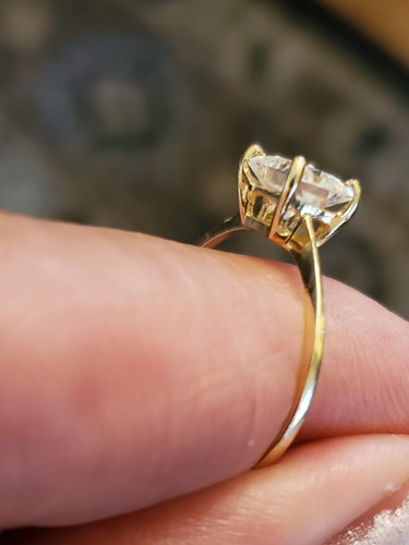 1.00 CT MOISSANITE (VS) SOLITAIRE 14KT SOLID Y GOLD ENGAGEMENT RING SZ 7 - Picture 9 of 11