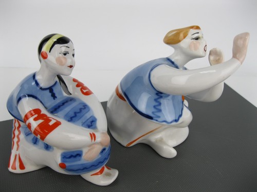 Vintage Hutsuls Couple porcelain figurine Korosten Factory Ukraine boy girl USSR - Picture 2 of 13
