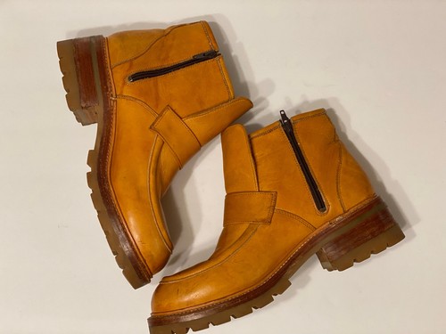 Vintage Frye Mens 11 E Banana Leather Moc Toe Chukka Motorcycle Boots EUC - Picture 7 of 14
