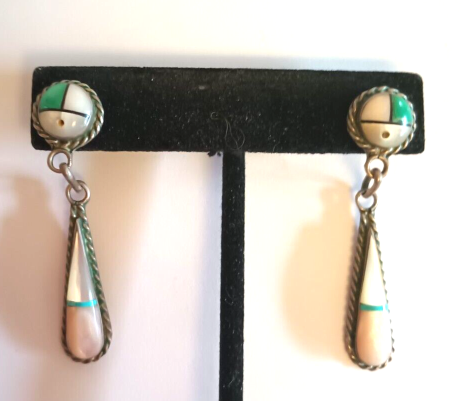Unforgettable Vintage Native American Zuni Turquoise Sterling Silver Sunface Bracelet Unforgettable Vintage Native American Zuni Turquoise Sterling Silver Sunface Bracelet