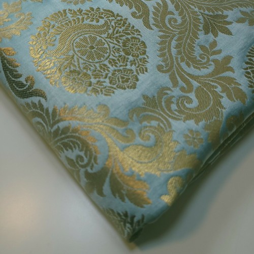 Brocade Ornamental Floral Fabric Gold Metallic Jacquard Craft Dress Material 44" - Picture 71 of 80