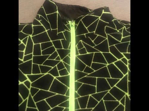 CHILDREN'S KID'S BOY'S REVERSIBLE BLACK NEON SPIDER WEB JACKET COAT SIZE LARGE - Picture 2 of 2