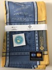 Tissus Toselli Tablecloth 61" x 78" Blue Yellow Coated Fabric New France French