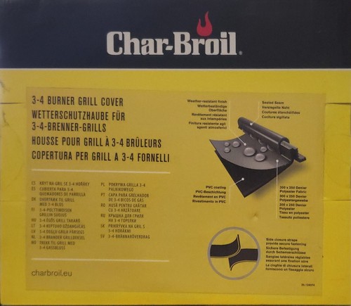 CHAR-BROIL 140 766 - COPERTURA PER GRILL BARBECUE CON 3-4 FUOCHI - NERO - COVER - Foto 3 di 4