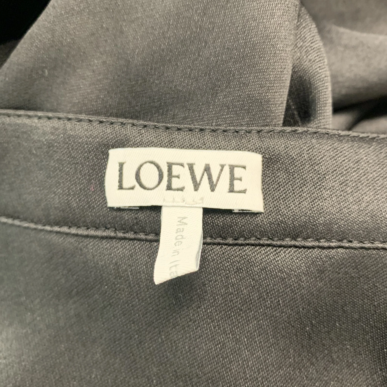 Abito camicia catena di seta oro nero Loewe taglia 0