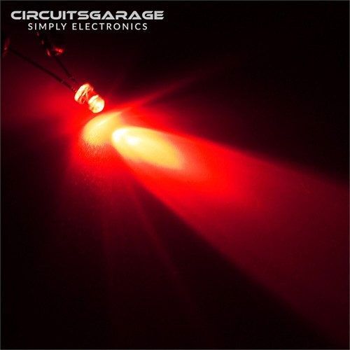 50 X 3mm Ultra Bright Water Clear Red LED Light Emitting Diode Bulb - USA - Picture 2 of 6