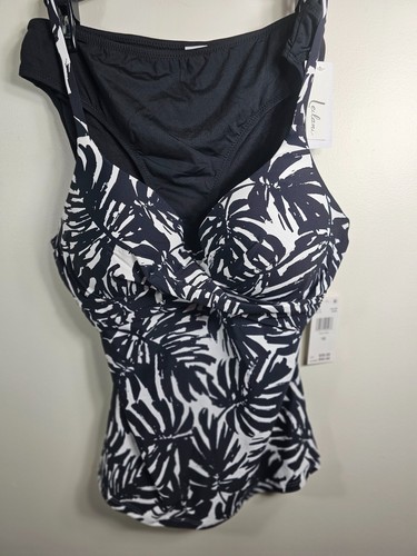 Leilani J720040 Tankini Swim Top And Bottom Women's Size 12 Black Paisley Gemini - Picture 7 of 18