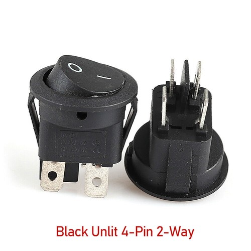 6A/250V 10A/125V Button Power Switch Round Rocker Switch ON/OFF SPST 2/3/4 Pins - Picture 11 of 30