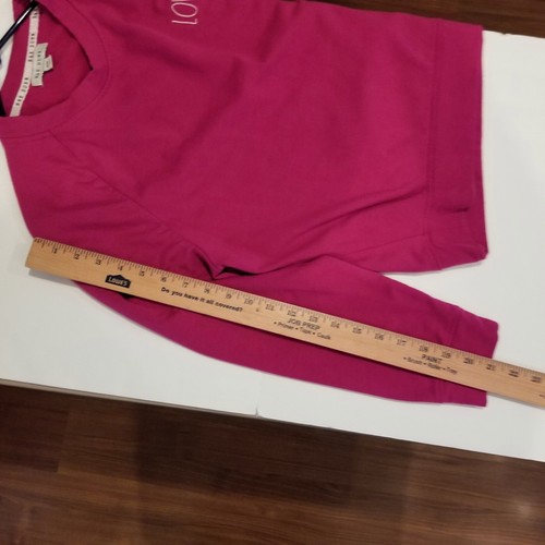 Rae Dunn Sweatshirt Damen Medium dunkelrosa Rundhals Pullover Love - Bild 6 von 7