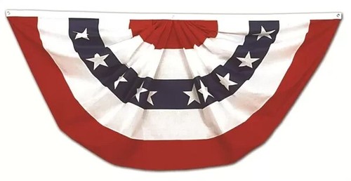 2 American Banner Bunting Flags Patriotic Patio Outdoor 4th Of July Decor, New