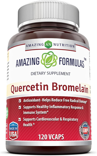 Amazing Nutrition- Quercetin 800 Mg with Bromelain 165 Mg, 120 Vcaps: a Potent T - Picture 8 of 12