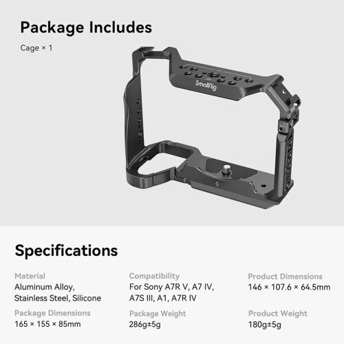 SmallRig a7iv Camera Cage + Screen Protector Gift for Sony Mirrorless Camera - Picture 8 of 8