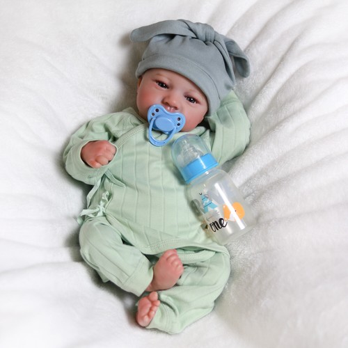 18" Realistic Reborn Baby Dolls Twins/Boy/Girl Doll Handmade Gift Vinyl Silicone - Picture 3 of 12