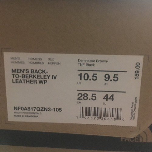 The North Face Back to Berkley IV Leather Waterproof Boots Men's Sz 10.5 - Picture 8 of 8