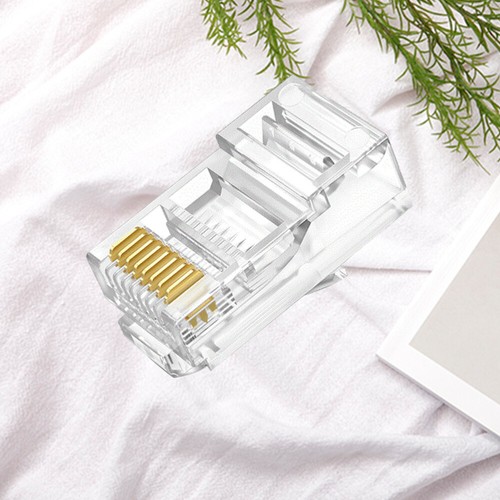 100 PCS Crimp Connectors Goldverteidiger Kristallkopf Cat6-Kabelanschlüsse - Bild 4 von 11