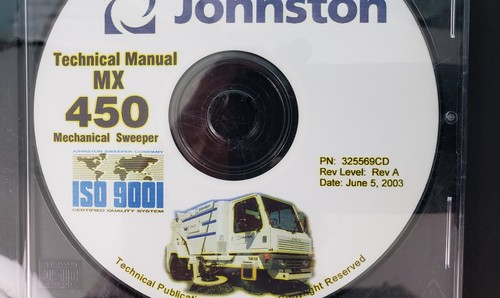 JOHNSTON MX 405 Mechanical Sweeper Technical Manual Parts Service Guide CD - Picture 2 of 2