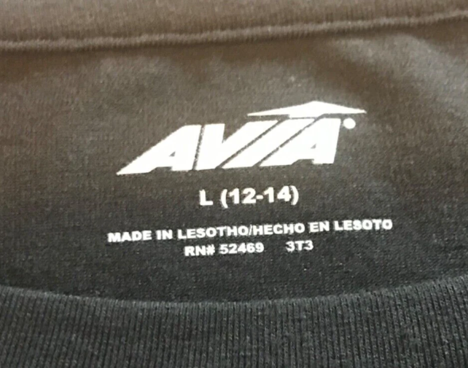 AVIA NUEVA CAMISETA NEGRA OVERSIZE TALLA L 12/14 CORTA SLV POLI/ALGODÓN/SPANDEX NUEVA CON ETIQUETAS Foto 3 de 4