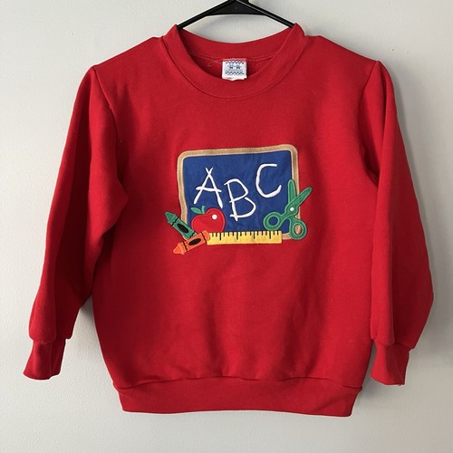 Kelly’s Kids “ABC” sweatshirt Embroidered, Made In USA Youth Size Large School - Picture 1 of 6