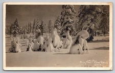 Winter Snow Big Bear Lake California WMP 1928 Real Photo RPPC